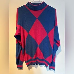 Vintage Argyle Sweater Aurea 80s Size Medium